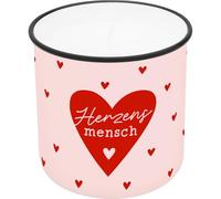 GRUSS & CO 74775 - Vela en taza con diseño de corazón humano, porcelana, altura 8,8 cm, diámetro 8,4 cm, regalo, artículo decorativo