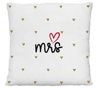 GRUSS & CO Cojín con diseño de Mr. & Mrs. Cojín de Peluche, poliéster, 25 cm x 25 cm, diseño Reversible, con Lazo para Colgar, Regalo de Boda, para Parejas, para Dos | 73873