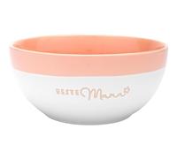 GRUSS & CO Cuenco con diseño Beste Mama | Cuenco de gres esmaltado, con Garvur y frase, 60 cl, rosa, desayuno y cereales, regalo para el Día de la Madre | 48948