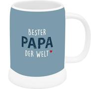 GRUSS & CO Jarra de cerveza con texto en alemán "Bester Papa der Welt" | Jarra de gres, 60 cl, impresión de colores con texto | regalo divertido para hombres | 74563