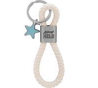 GRUSS & CO Llavero con diseño de héroe, colgante compuesto de un lazo trenzado, con diseño de héroe diario, con colgante de estrella, 48359, multicolor, 12 cm, Diseño de héroe