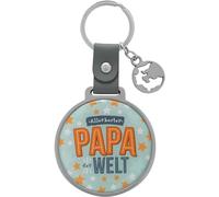 GRUSS & CO Llavero con diseño de papá | Colgante redondo con cordón de piel sintética y llavero, longitud 10,5 cm | Regalo del Día del Padre, regalo para hombre, regalo para papá | 48589, Rosa., Länge