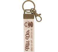 GRUSS & CO Llavero de lona con diseño con texto en alemán Mit dir häng ich am liebsten ab., mit Karabiner | 48395, crema, 16 cm, Diseño con texto Mit dir