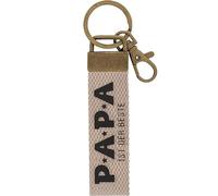 GRUSS & CO Llavero de lona con diseño de papá, colgante de lona oscura con diseño de papá es el mejor, con mosquetón | 48399, beige, 16 cm, Diseño de papá