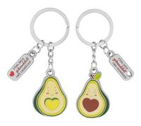 GRUSS & CO Llavero de pareja con diseño de aguacate, juego de dos colgantes con llavero, con dije con frase | Regalo para dos parejas | 73824, multicolor, talla única, Diseño de aguacate