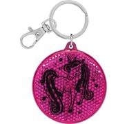 GRUSS & CO Reflector con diseño de unicornio, colgante redondo con llavero y cierre de mosquetón, llavero en tarjeta de cabecera, colgante reflector | cumpleaños infantil, regalo, comienzo escolar |