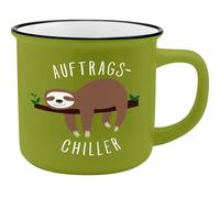 GRUSS & CO Taza con diseño Chiller, porcelana de porcelana esmaltada, 35 cl, regalo, perezoso, 45785, 1 unidad (1 unidad)