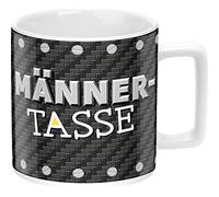 GRUSS & CO Taza con diseño de hombre, taza divertida, porcelana, taza grande, 45 cl, color negro, 48246