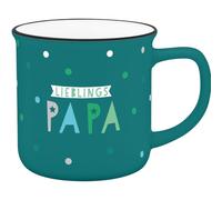 GRUSS & CO Taza con diseño de papá favorito | Taza favorita de porcelana New Bone China, aspecto esmaltado, borde negro, 35 cl | regalo amistad | 74660