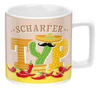 GRUSS & CO Taza con diseño de tipo agudo, taza divertida, porcelana, taza grande, 45 cl, multicolor, 48247