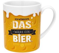 GRUSS & CO Taza XL con diseño de cerveza | divertida taza de porcelana, taza grande de 60 cl, color amarillo | regalo para hombres, regalo de fiesta | 48813