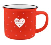 GRUSS & CO Taza XL con motivo de corazón | Taza de porcelana con frase en alemán, 55 cl, con cinta de regalo, regalo para San Valentín | 74181