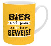 GRUSS & CO Taza XL para hombre con texto en alemán Bier macht schön und ich bin der Beweis
