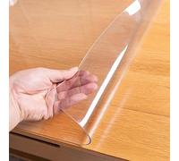 Gruytoie Mantel de PVC para Mesa, Protector de Mesa Impermeable, Mantel Transparente Rectangular, Limpiable, Fácil de Limpiar para Comedor oficinas (1.5mm 65x280cm/26x110in)