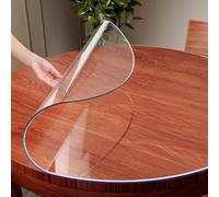 Gruytoie Protector de Mesa Redondo Transparente Diameter 35cm/13.8in, Mantel de PVC Transparente, Mantel de plástico Grueso Impermeable, Lavable, Resistente a la Grasa, para Comedor oficinas