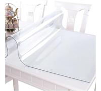 Gruytoie Protector de Mesa Transparente 130x240cm, Grosor 2mm, 99% Transparente PVC, Fácil de Limpiar e Impermeable, Mantel Transparente, Protector de Mesa para Exterior y Cocina