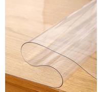 Gruytoie Transparente Mantel de PVC Impermeable 60x120cm, Mantel plástico Transparente, Protector de Mesa Transparente, Mantel de PVC Transparente de 1 mm de Grosor, Limpiable