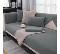 GRUYWC Funda de sofá de chenilla, antideslizante, funda para sofá de perro y gato, 1/2/3/4 plazas, para sofá seccional en forma U / L