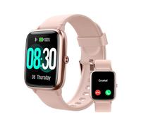 GRV Reloj Inteligente Hombre Mujer con Llamadas, Smartwatch Deportivo con Notificaciones Whatsapp, Batería Larga, Pulsómetro, SpO2, 100+ Modos Deportivos, Podómetro, IP68 para Android iOS (Oro Rosa)