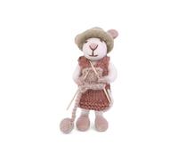 Gry & Sif Handmade & Fairtrade Certified Stylish Danish Design X Artisans from Nepal | Figuras de animales de fieltro - Familia de ratones | Figuras decorativas para colocar de pie | 12 cm