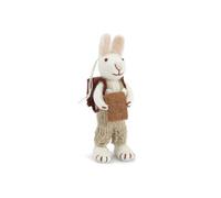 Gry & Sif Handmade & Fairtrade Certified Stylish Danish Design X Artisans from Nepal | Figuras de animales de fieltro - Familia de conejos | Figuras decorativas para colocar de pie | Blanco | 12 cm