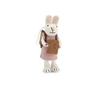 Gry & Sif Handmade & Fairtrade Certified Stylish Danish Design X Artisans from Nepal | Figuras de animales de fieltro - Familia de conejos | Figuras decorativas para colocar de pie | Blanco | 12 cm
