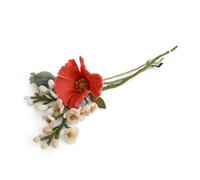 Gry & Sif Hecho a mano y certificado de comercio justo, elegante diseño danés X Napali artesano | Bina Bouquet Flores artificiales de fieltro para una elegante decoración del hogar | Coral/Blanco |