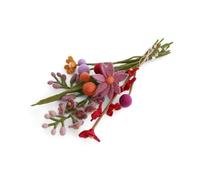 Gry & Sif Hecho a mano y certificado de comercio justo. Elegante diseño danés X Napali artesano | Ramo de flores artificiales Lalita de fieltro para decoración elegante del salón | Juego de 11