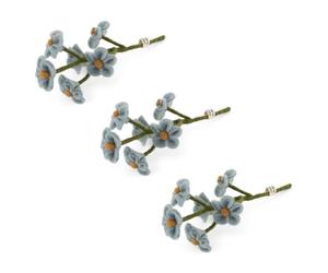 Gry & Sif Hecho a mano y certificado de comercio justo, elegante diseño danés x Nepali Artesanos | Forget-Me-Not - Set de 3 unidades | Decoración de Pascua