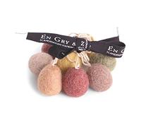 Gry & SIF - Pequeños Colgantes de Pascua, Decoración Primaveral de Fieltro, Hecho a Mano, Comercio Justo, Huevos de 2 cm, Juego de 8