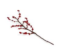 Gry & SIF Rama de bayas de fieltro, tallo flexible, rama decorativa para jarrones, escaramujos artificiales, rama artificial, decoración otoñal hecha a mano, 1 rama con bayas rojas, 60 cm
