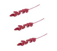 Gry & SIF Rama de hojas artificiales, tallo flexible, ramas decorativas de fieltro, planta artificial, ramo de flores, lazos para bodas, proyectos de bricolaje, hechas a mano, comercio justo, 30 cm, 3