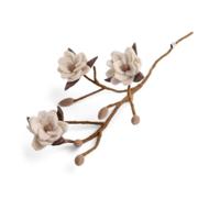 Gry & SIF - Rama de Magnolia de Fieltro, Tallo Flexible, Decorativa para Jarrones, Artificial, Decoración de Primavera y Pascua, 1 Rama Con Flores Blancas, 60 cm