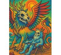 gryphon fantasy rainbow psychedelic sketchbook journal: A Trippy Sketch book diary for Drawing Fantasy Creatures, Skull Art, Mermaids, and Psychedelic Beach Scenes gift for teens, artists, tattoo
