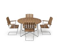 Grythyttan Stålmöbler Conjunto de mesa y sillas Grythyttan ø120 cm - teca