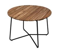 Grythyttan Stålmöbler Mesa de comedor 9A Teca sin tratar-negro. Ø100 cm