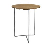 Grythyttan Stålmöbler Mesa Table 6B Ø60 cm Roble aceitado-patas galvanizadas