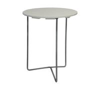Grythyttan Stålmöbler Mesa Table 6B Roble lacado blanco-patas galvanizadas. Ø60 cm