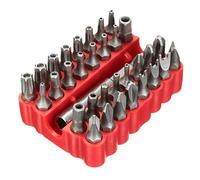 GS Juego de 33 puntas de seguridad a prueba de manipulaciones Torq Torx hexagonal Star Llave de tres alas de destornillador eléctrico de 6,35 mm, soporte magnético para herramientas manuales