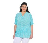 gs1 data protected company 4069787000005 Bluse mit Palmenprint Camiseta, Aqua Profundo, 44-46 Mujeres