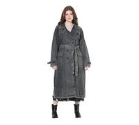gs1 data protected company 4069787000005 Jeans-Trenchcoat, Reverskragen, Vintage, Doppelreihig Blazer, Grey Denim, 50-52 Mujeres