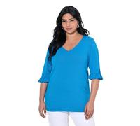 gs1 data protected company 4069787000005 Jersey de Punto para Mujer con Mangas de Volantes, Azul Turquesa, 54-56