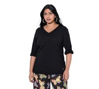 gs1 data protected company 4069787000005 Jersey de Punto para Mujer con Mangas de Volantes, Negro, 58-60