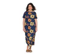 gs1 data protected company 4069787000005 Jersey Maxidress with Sunflower Print Vestido, Marine, 54-56 Mujeres