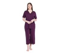 gs1 data protected company 4069787000005 Pyjama, Lochstickerei, Halbarm, Modalmix Conjunto de Pajama, Rojo UVA, 44-46 Mujeres