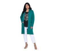 gs1 data protected company 4069787000005 Strickjacke, Lange, Offene Form, Weicher Feinstrick Jersey de cárdigan, Color Azul Verdoso, 58-60 para Mujer