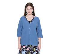 gs1 data protected company 4069787000005 Strickjacke, V-Ausschnitt, 3/4-arm, Biobaumwolle Jersey de cárdigan, Azul Aciano, 44-46 para Mujer