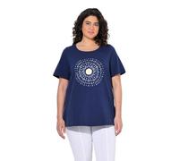 gs1 data protected company 4069787000005 T-Shirt, Mandala, A-Linie, Rundhals, Halbarm Camiseta, Tintas Azul, 48-50 Mujeres