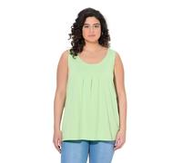 gs1 data protected company 4069787000005 Top, Zierfalten, A-Linie, Rundhals, Ärmellos, Modal Camiseta, Verde, 54-56 Mujeres