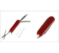 GS1 Navaja Suiza Varia Accesorios Pocket Knife 3 en 1 VaNos Art. 457433 Cuchillo Lima Pinza Palillo Tijera Multiusos Acero Inoxidable Mango Rojo